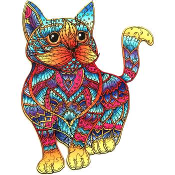 Image 1 of Eureka - Puzzle Wooden colored Cat - 100 piese