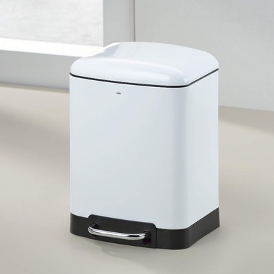 Kela 6 л бял кош за отпадъци с педал KELA от серия Davino