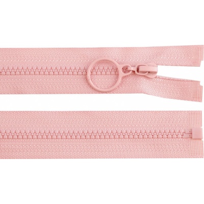 Prima-obchod Kostěný zip No 3 délka 40 cm s kroužkem, barva 136 pudrová