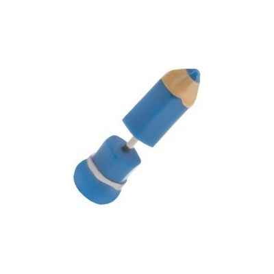 Falošný plug do ucha z akrylu modrá ceruzka PC20.29