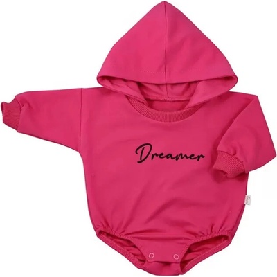 Kojenecké teplákové body baggy s kapucí Koala Dreamer růžová