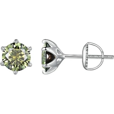 P&J Jewellery Stříbrné moissanitové náušnice Iridis SME13 zelená