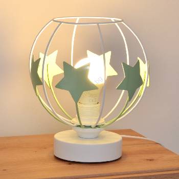 Image 1 of Helam Детска настолна лампа STARS 1xE27/15W/230V зелен/бял (HE1691)