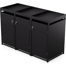 Blumfeldt BinSafe box na odpadky 3 odpadkové koše 240 l pozinkovaná oceľ KG29-3door-black-pl