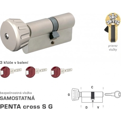 MP-KOVANIA DK - PENTA cross S G - s gombíkom NIM - nikel matný