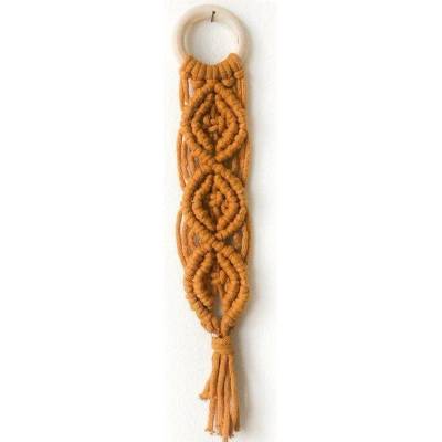 Hořčicově žluté macramé na kroužku Sunshine, 5 x 28 cm