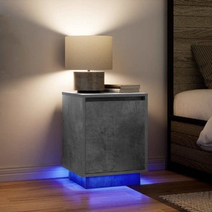 vidaXL Нощни шкафчета с LED осветление 2 бр. , бетонно сиво 38x34x50 cm (861272)
