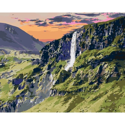 ZUTY Malování podle čísel KRAJINA A VODOPÁD 40 x 50 cm – Zboží Dáma