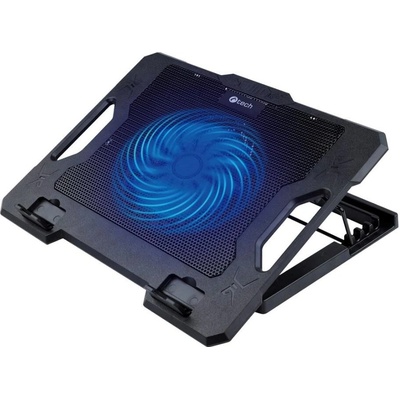 C-TECH chladící podložka pod NTB CLP-S100, Až 17", 1x 140mm, 2x USB, modré podsvícení CLP-S100