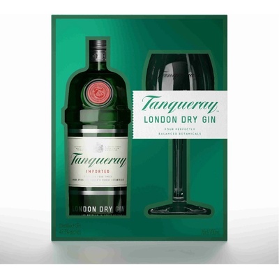 Tanqueray London Dry Gin 43,1% 700 ml (dárkové balení 1 sklenice)