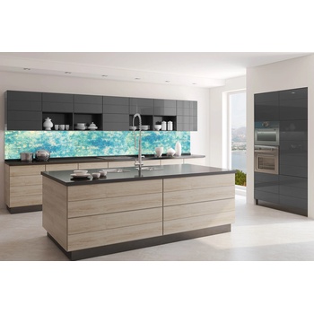 DIMEX ART s. r. o Фототапет за кухня - синя бетонна стена 350 x 60 см