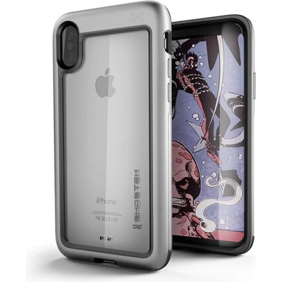 Ghostek Atomic Slim Case - хибриден удароустойчив кейс за iPhone XS, iPhone X (сребрист)