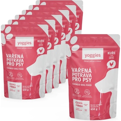 Yoggies Vařená potrava kuřecí maso s rýží 7 x 650 g