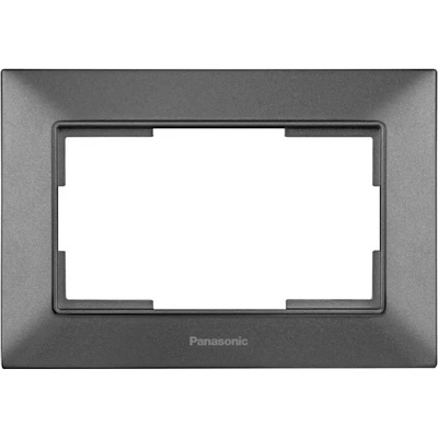 Panasonic РАМКА ЗА ДВОЕН КОНТАКТ ТЪМНОСИВА PANASONIC Arkedia Slim (8681224541917)