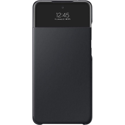 Samsung Galaxy S-View Wallet Cover EF-EA525PBEGEW - оригинален калъф, през който виждате информация от дисплея за Samsung Galaxy A52 (черен)