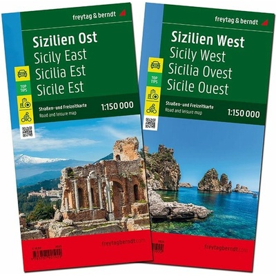 cyklomapa Sizilien Sicílie 1:150 t. set 2 mapy
