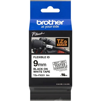 BROTHER TZE-FX221 čierna na bielej flexibilná 9 mm