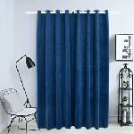 Pure Line Home Кадифена завеса в цвят мастиленосин с метални халки, 290 x 245 см