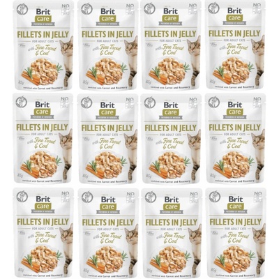 Brit Care Cat Fillets in Jelly Fine Trout & Cod 12 x 85 g