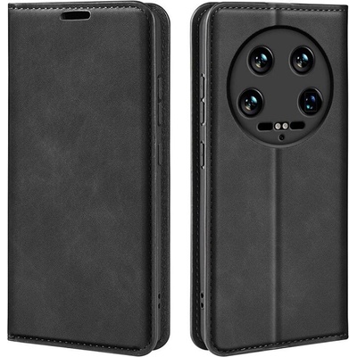 GKK Кожен Калъф с Джобове за Xiaomi 14 Ultra, Wallet Book Case, Черен (5906601898611)