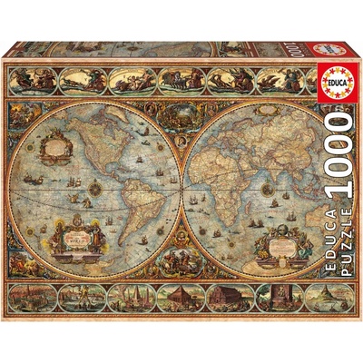 Educa Пъзел Educa - Светът, 1000 части (EDU20173)