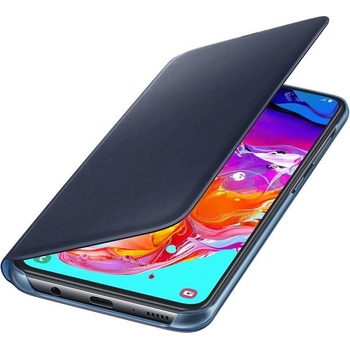 Samsung Flip Wallet Cover EF-WA705PBEGWW - оригинален кожен кейс за Samsung Galaxy A70 (черен)