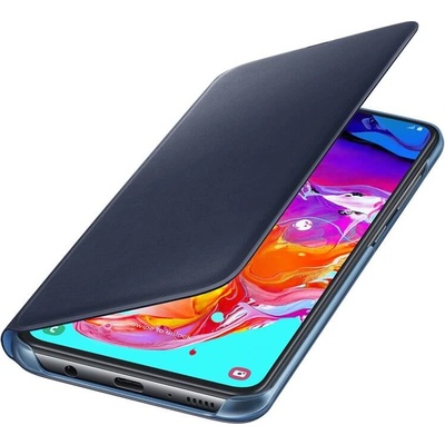 Samsung Flip Wallet Cover EF-WA705PBEGWW - оригинален кожен кейс за Samsung Galaxy A70 (черен)