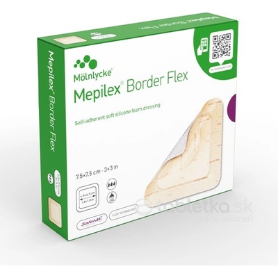 Mepilex Border Flex 7,5 x 7,5 cm samolepivé krytie z mäkkého penového silikónu 1x5 ks