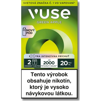 Vuse Go Reload GREEN APPLE POD 20 mg 1000 poťahov 1 ks