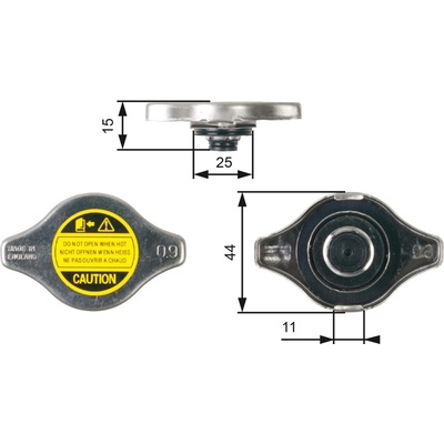 Uzavírací víčko, chladič GATES RC127