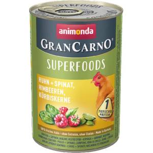 Animonda GranCarno Superfoods - пиле + спанак и малини 400г