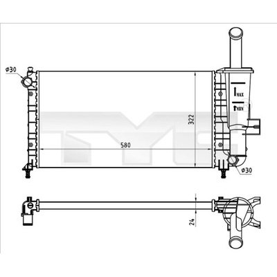 Chladič vody pro motor TYC 709-0026-R (7090026R)