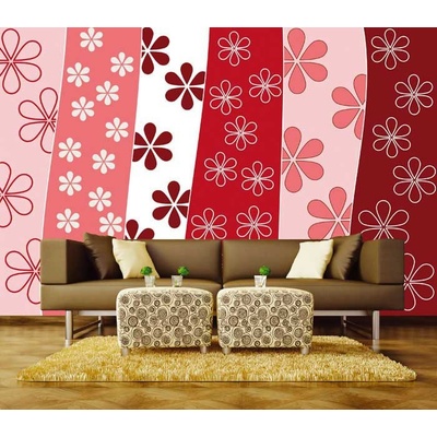 Dimex XL-245 vliesová fototapeta na zeď Red floral background rozměry 330 x 220 cm