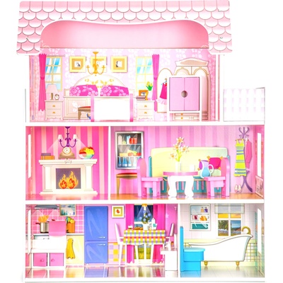 ECOTOYS Къща за кукли EcoToys - Резиденция роза (W06A139)