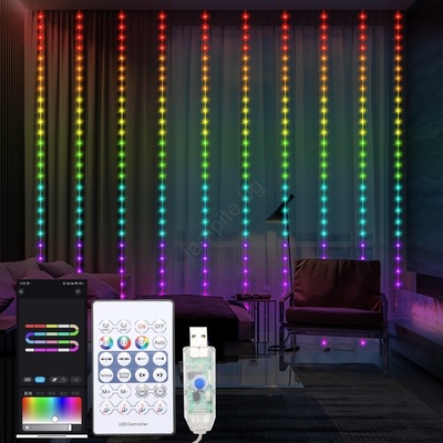 Milagro LED RGB Димируем Коледна завеса WIZARD 300xLED/USB 3x3 м + дистанционно управление (MI2553)