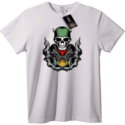 NOONEBRAND Тениска Байкер Череп - 2XL, White