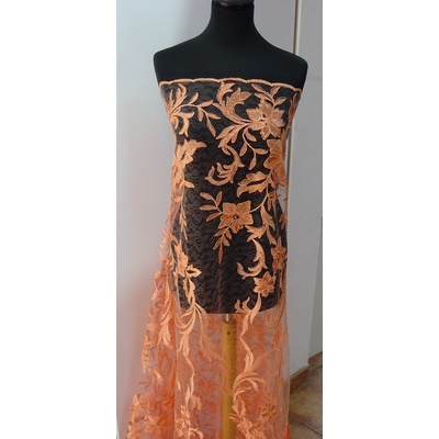 Krajka tmavá oranžová farba š.130cm