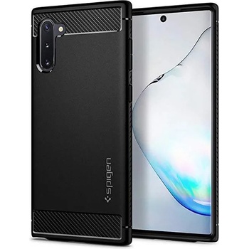 Spigen Rugged Armor Case - тънък качествен силиконов (TPU) калъф за Samsung Galaxy Note 10 (черен)