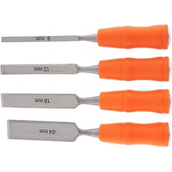 Sparta Дърводелски длета, 6-12-18-24 mm, плоски, пластмасови ударни дръжки SPARTA (2439757)