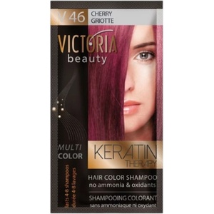 Victoria Beauty Оцветяващ шампоан с кератин - Череша (v46), 4-8 измивания