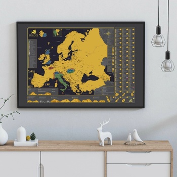 Stírací mapa Evropy Česky