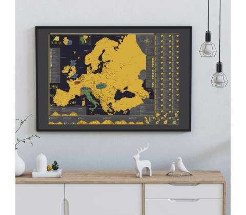 Stírací mapa Evropy Česky