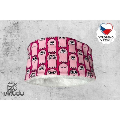 umudu Zimní hřejivá Funny Ghosts Pink ručně šitá v Česku