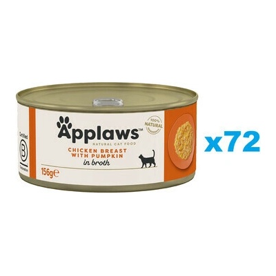 APPLAWS Cat Adult Chicken Breast with Pumpkin in Broth kuracie prsia a tekvica vo vývare 72x 156 g