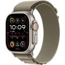 Apple Watch Ultra 2 49 mm titánové puzdro s olivovým alpským ťahom S MREX3CS/A