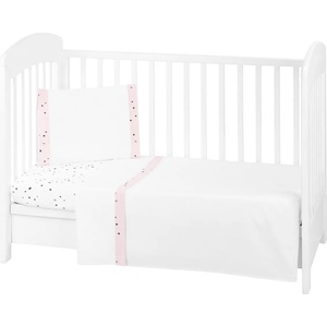 KikkaBoo Бебешки спален комплект с бродерия Kikkaboo - Bear with me , 60 х 120 сm, Pink, 3 части (41101030148)