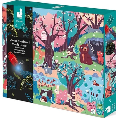Janod Детски фосфоресциращ пъзел Janod -Гората, 24 части (J02653)