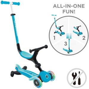 Globber Сгъваема тротинетка 5 в 1 globber go up active lights 360° - аква (749-300) - presi Тротинетка, скутер