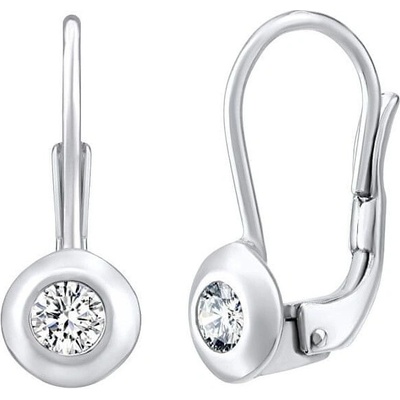 SILVEGO Třpytivé stříbrné s čirými Swarovski Zirconia SILVEGO31442w