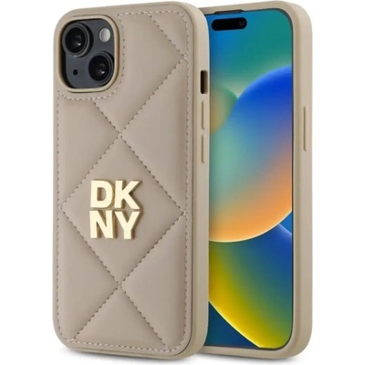 DKNY Калъф DKNY Quilted Stack Logo iPhone 14 - бежов (3666339261054)